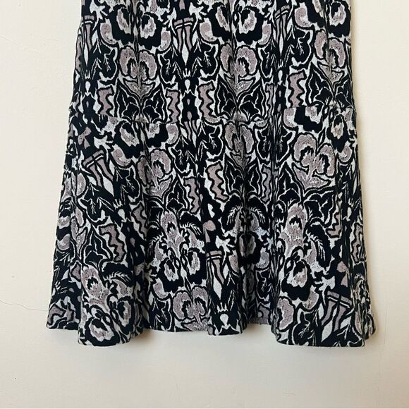 Free People Amelia Jacquard Knit Mock Neck Mini Dress, Size Med Black/Tan/White - Picture 5 of 12